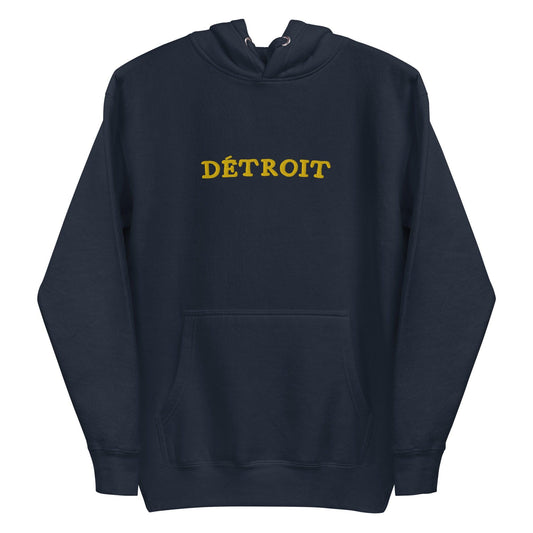 'Détroit' Embroidered Hoodie | Unisex Premium - Circumspice Michigan