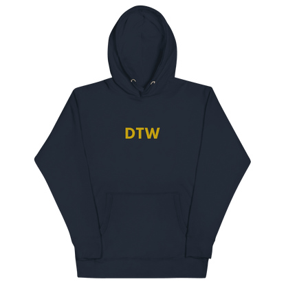 Detroit 'DTW' Premium Hoodie |  Unisex Embroidered - Circumspice Michigan