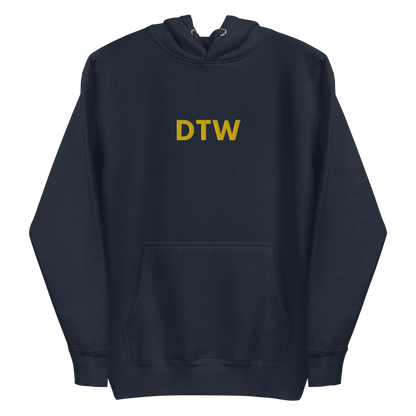 Detroit 'DTW' Premium Hoodie |  Unisex Embroidered - Circumspice Michigan