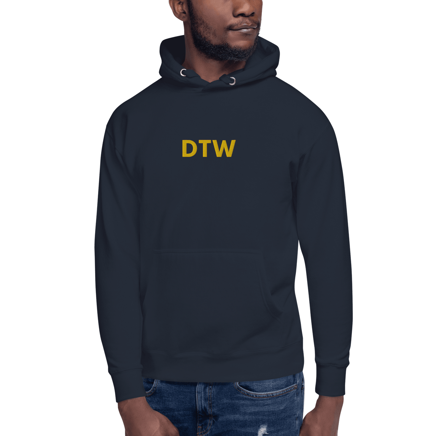 Detroit 'DTW' Premium Hoodie |  Unisex Embroidered - Circumspice Michigan