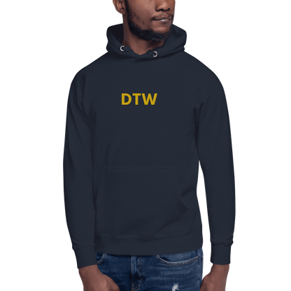 Detroit 'DTW' Premium Hoodie |  Unisex Embroidered - Circumspice Michigan