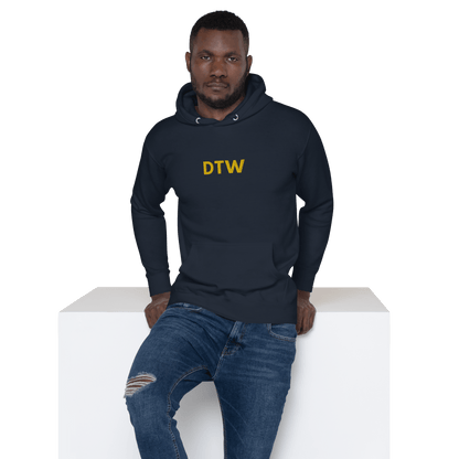 Detroit 'DTW' Premium Hoodie |  Unisex Embroidered - Circumspice Michigan