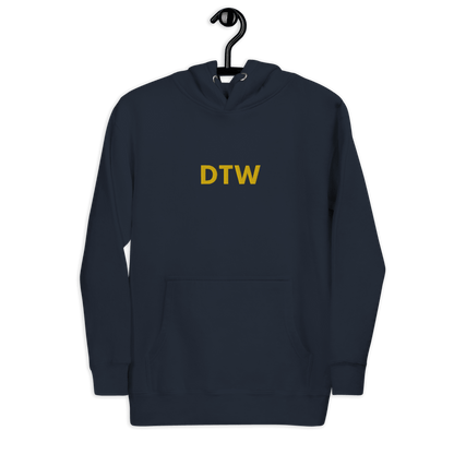 Detroit 'DTW' Premium Hoodie |  Unisex Embroidered - Circumspice Michigan