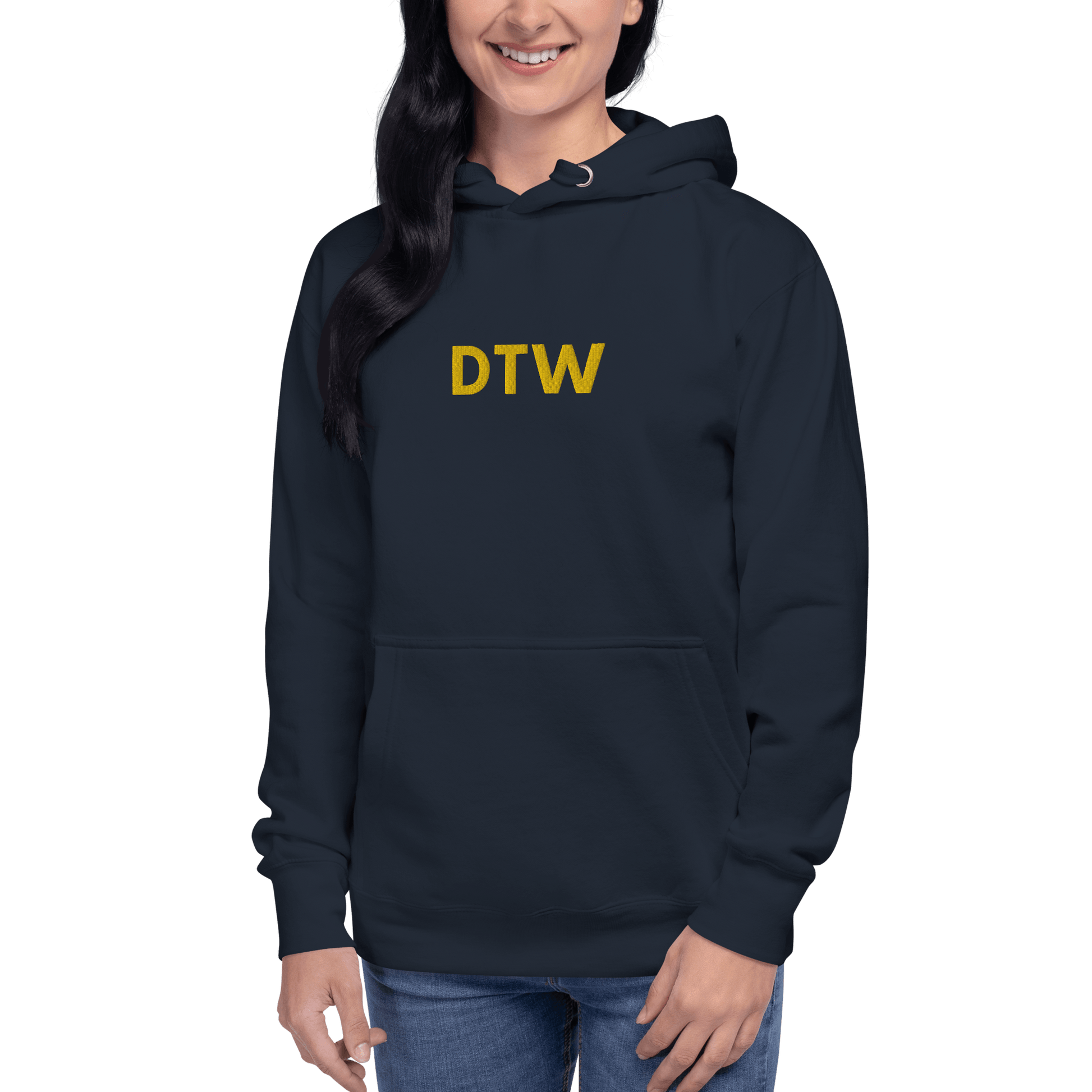 Detroit 'DTW' Premium Hoodie |  Unisex Embroidered - Circumspice Michigan