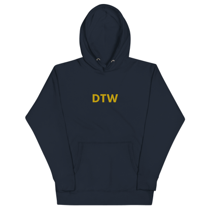 Detroit 'DTW' Premium Hoodie |  Unisex Embroidered - Circumspice Michigan