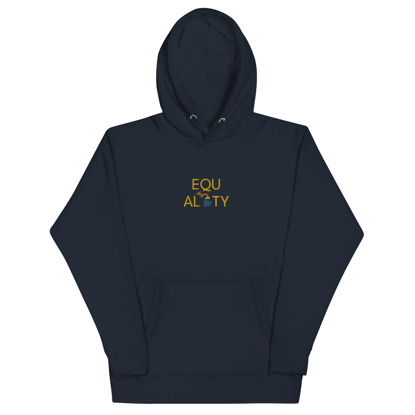 Michigan 'Equality' Premium Hoodie (w/ LGBTQ Pride Colors) | Embroidered - Circumspice Michigan