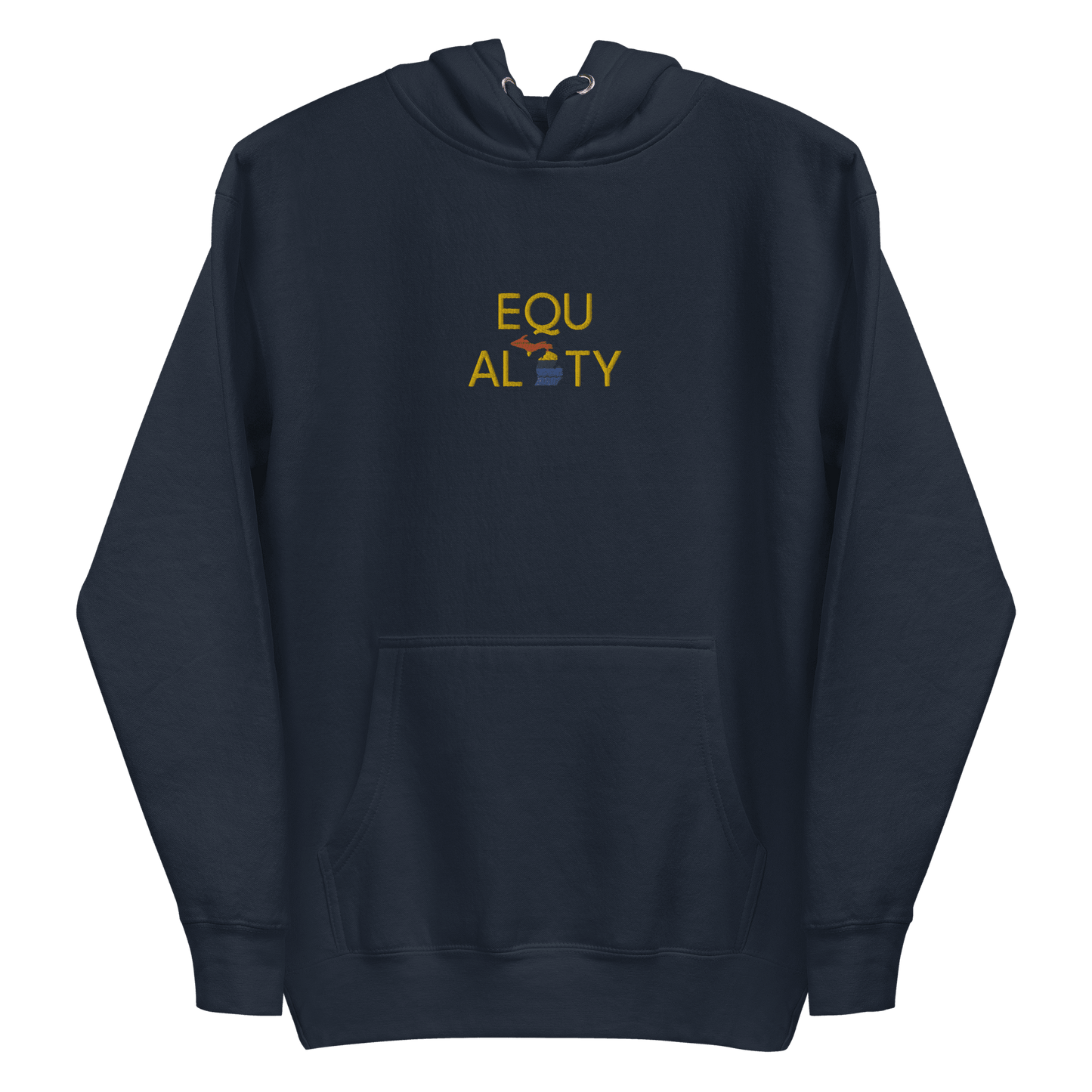 Michigan 'Equality' Premium Hoodie (w/ LGBTQ Pride Colors) | Embroidered - Circumspice Michigan