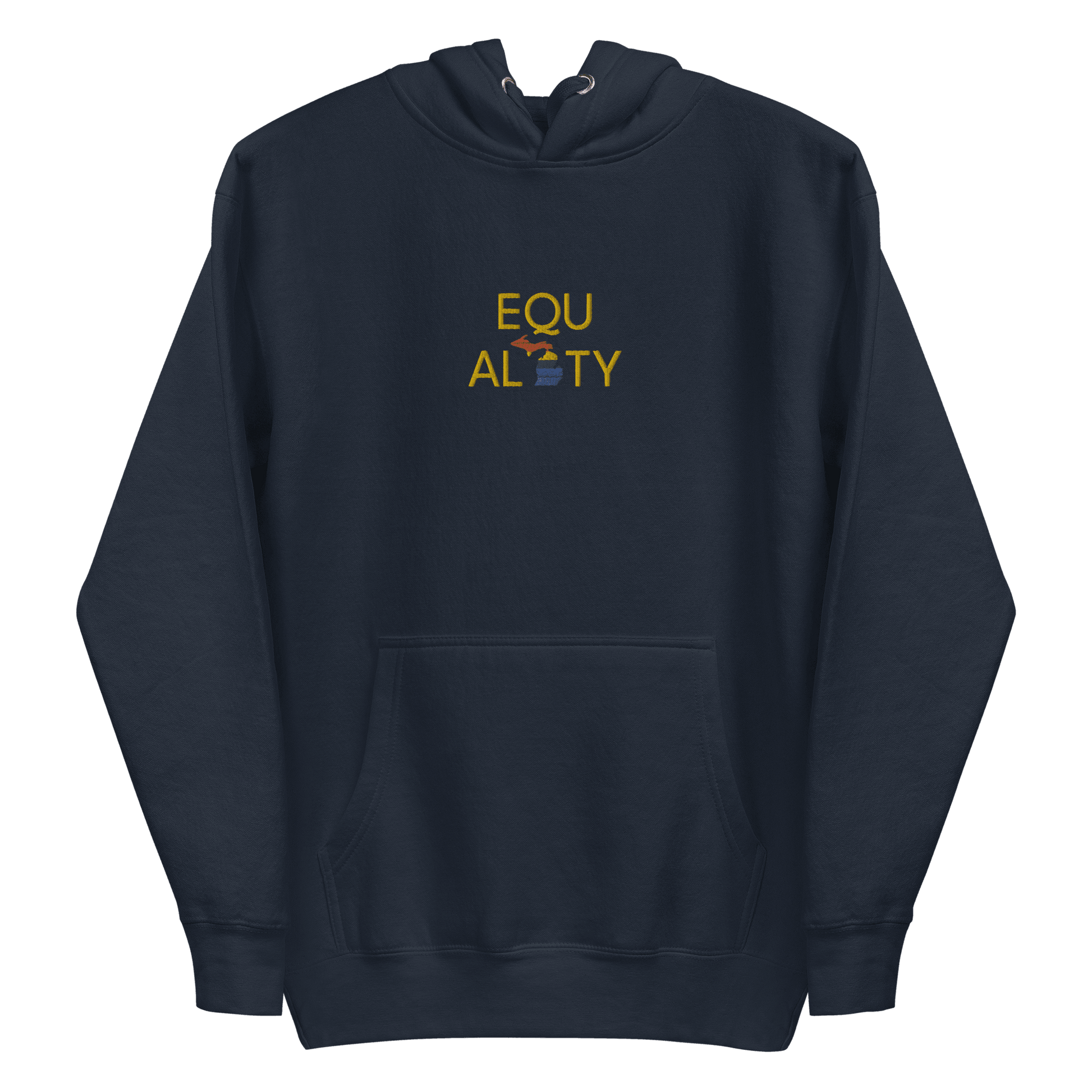 Michigan 'Equality' Premium Hoodie (w/ LGBTQ Pride Colors) | Embroidered - Circumspice Michigan