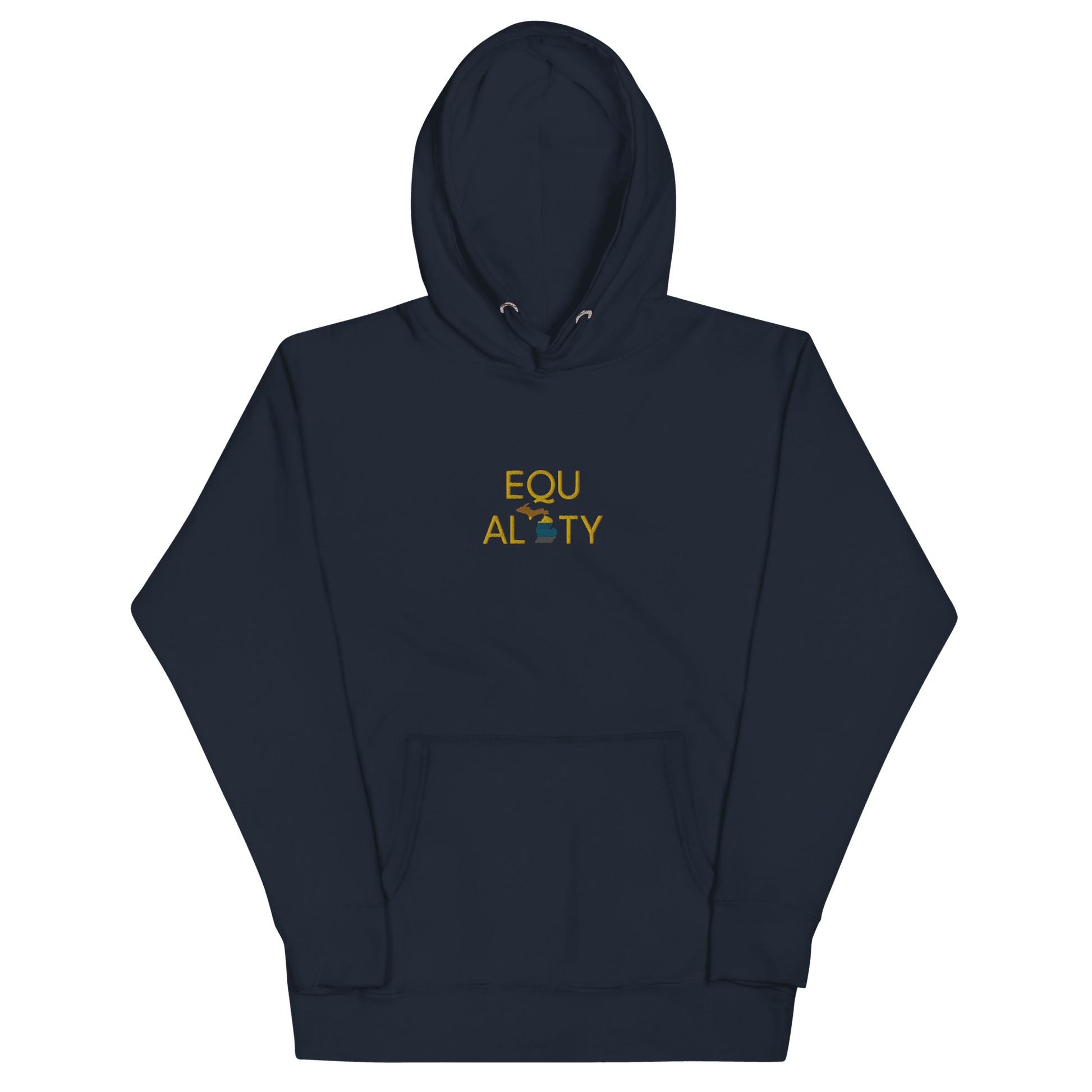 Michigan 'Equality' Premium Hoodie (w/ LGBTQ Pride Colors) | Embroidered - Circumspice Michigan