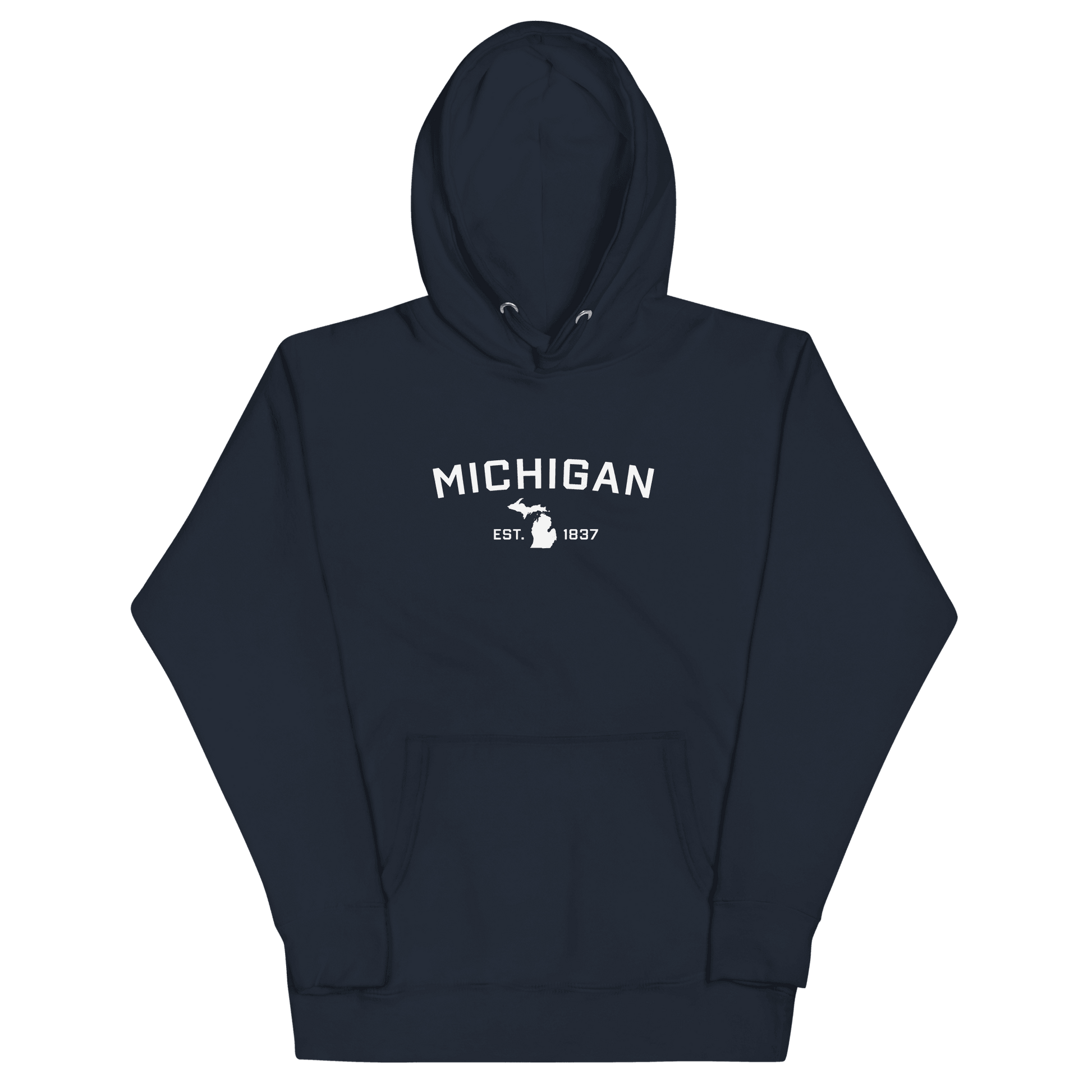 'Michigan EST 1837' Hoodie (w/ Michigan Outline) | Unisex Premium - Circumspice Michigan