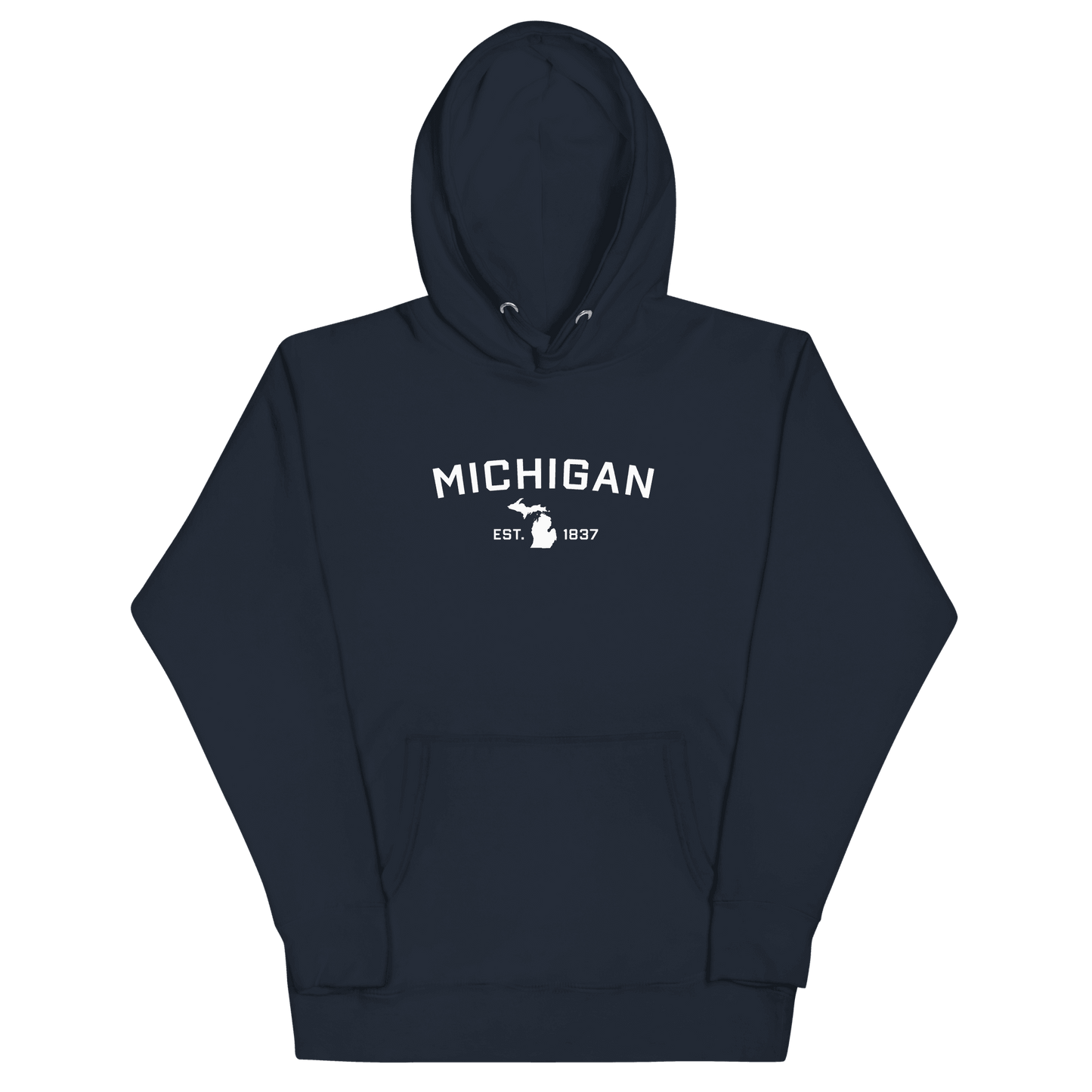 'Michigan EST 1837' Hoodie (w/ Michigan Outline) | Unisex Premium - Circumspice Michigan