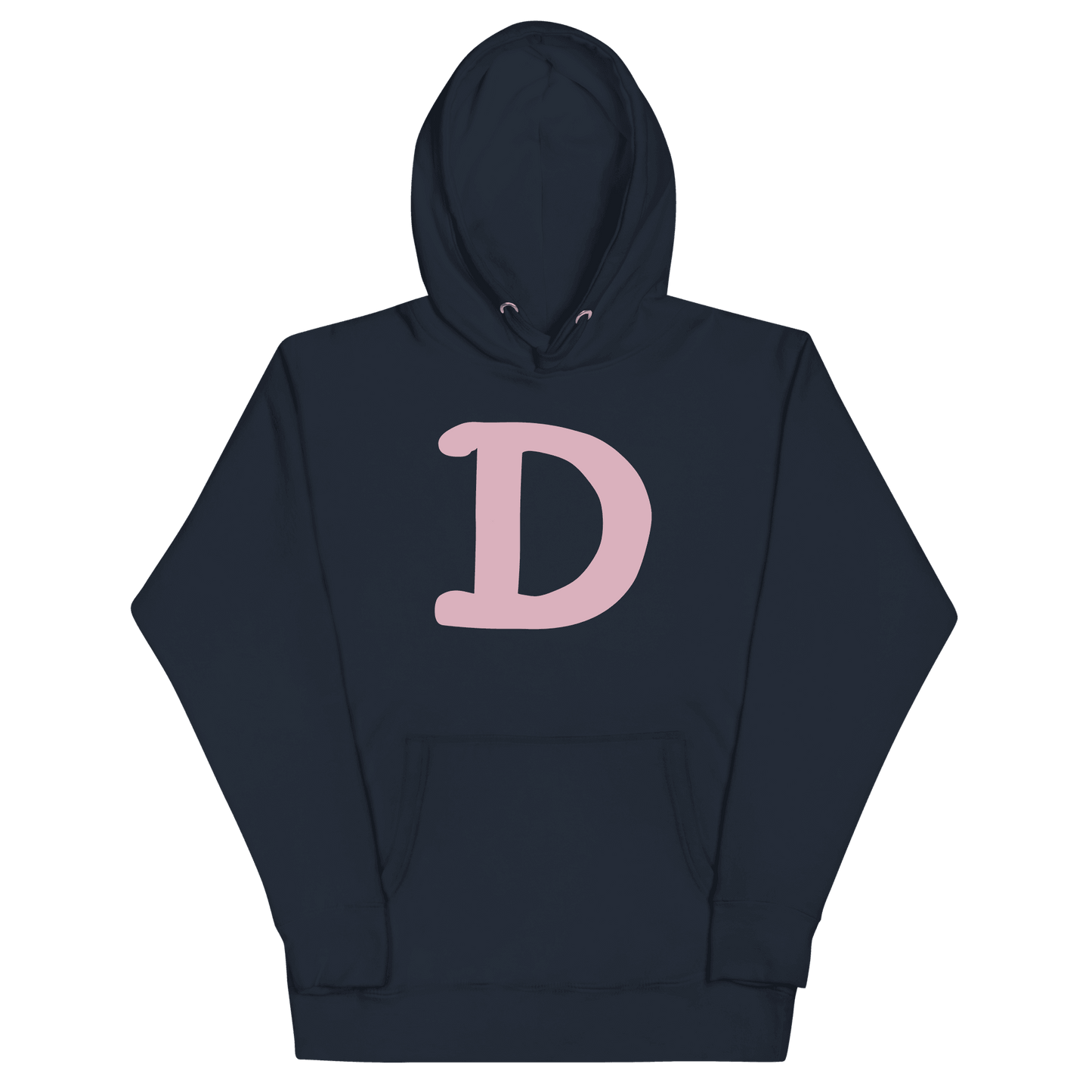 Detroit 'Old French D' Hoodie (Pink Full Body Outline) | Unisex Premium - Circumspice Michigan