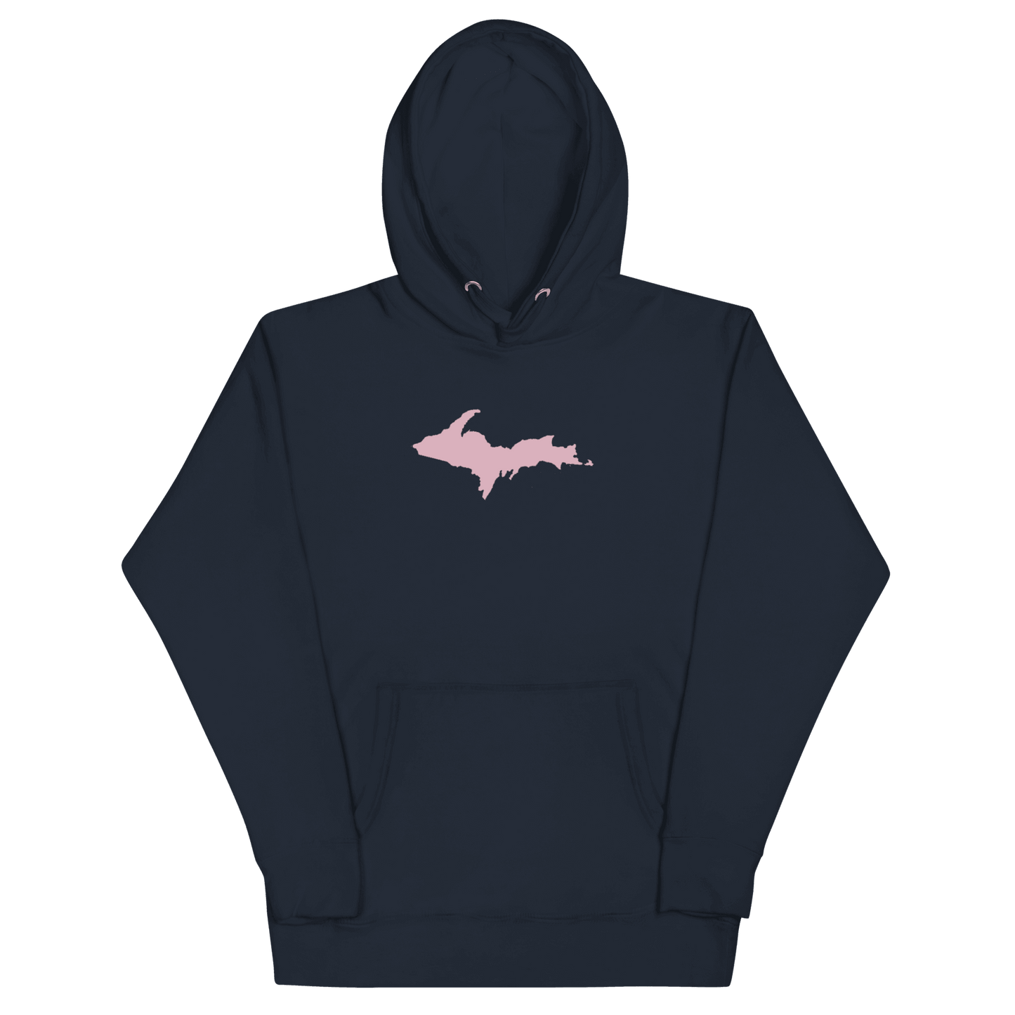 Upper Peninsula Hoodie (w/ Pink U.P. Outline) | Unisex Premium - Circumspice Michigan