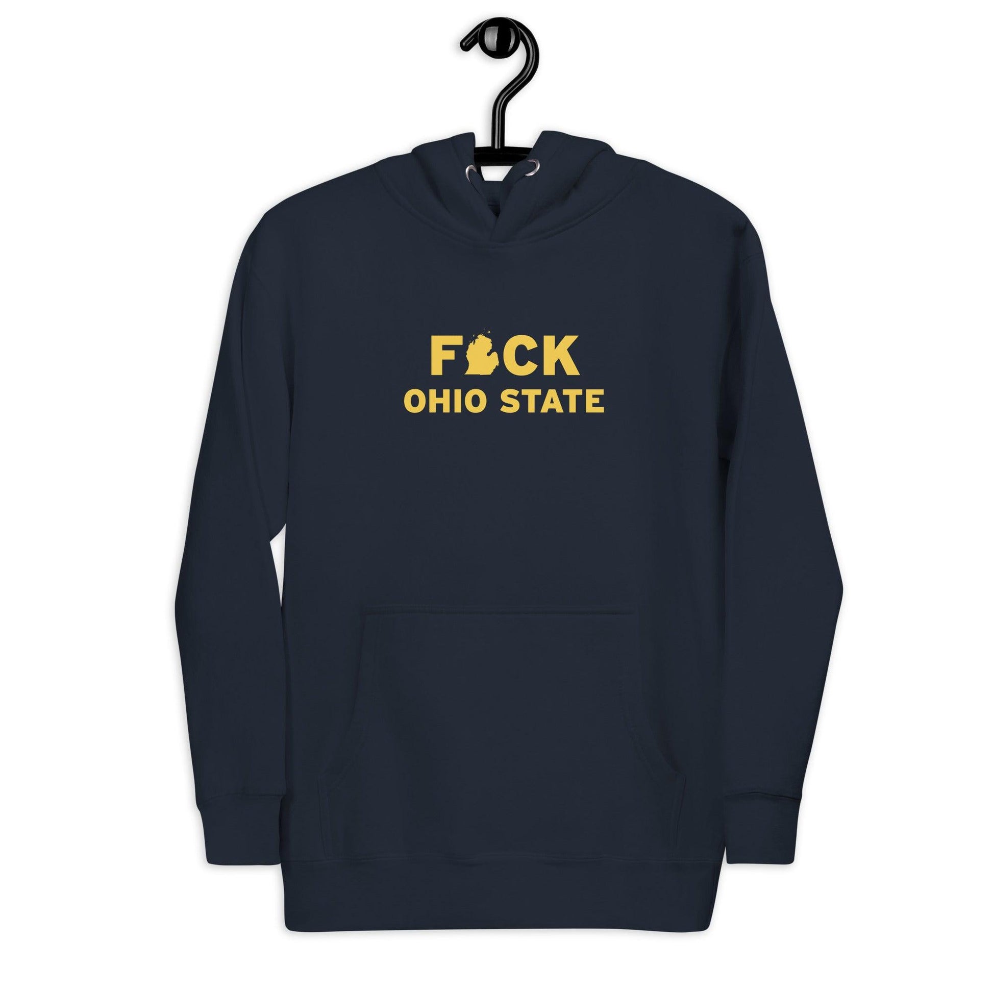 'F*ck Ohio State' Hoodie (Gold Type w/ Lower Peninsula Outline ) | Unisex Premium - Circumspice Michigan