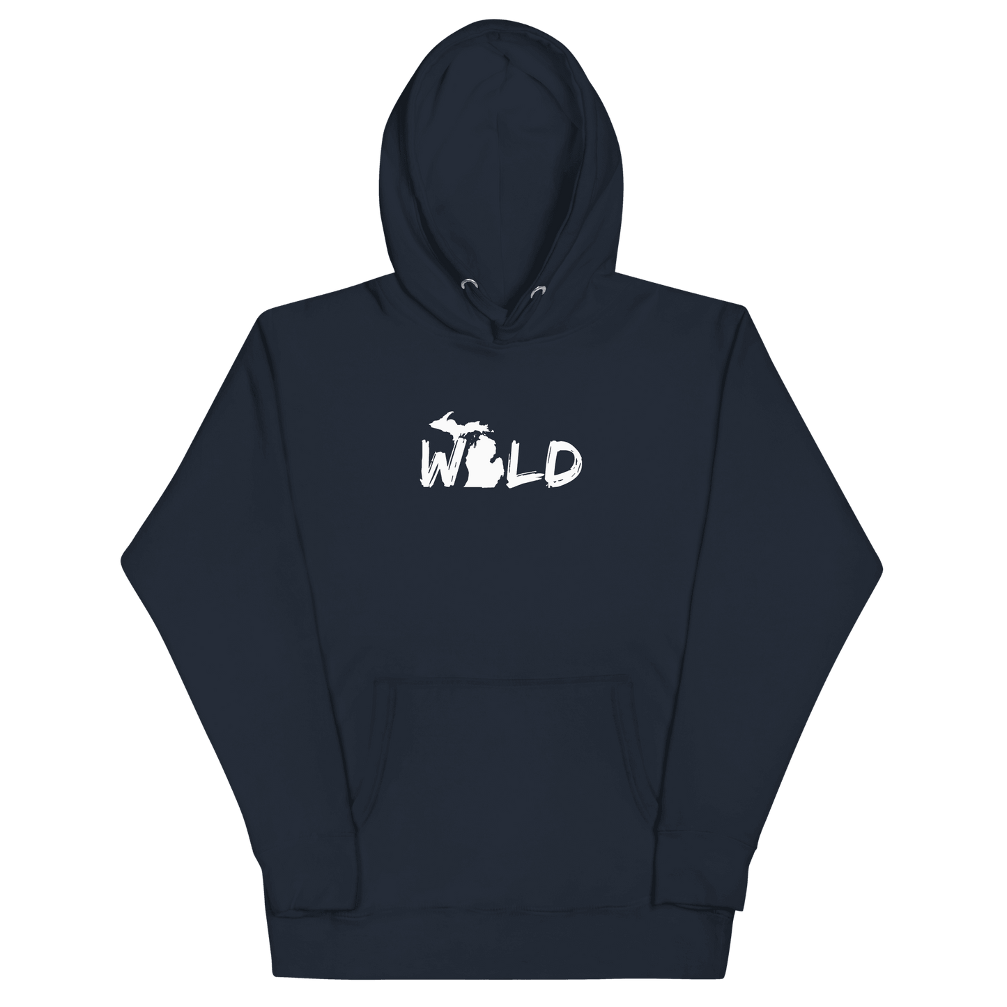 Michigan 'Wild' Hoodie (Paintbrush Font w/ MI Outline) | Unisex Premium - Circumspice Michigan