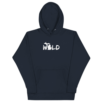 Michigan 'Wild' Hoodie (Paintbrush Font w/ MI Outline) | Unisex Premium - Circumspice Michigan