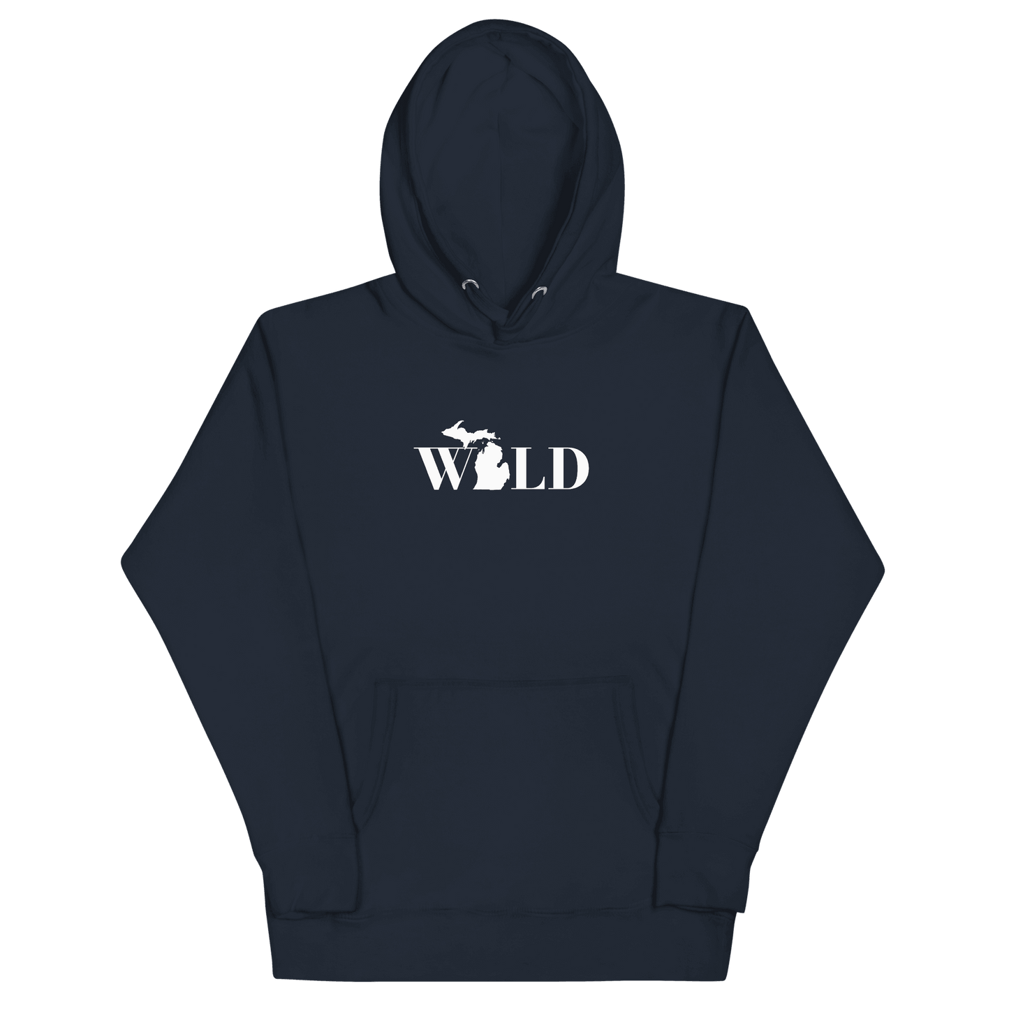 Michigan 'Wild' Hoodie (Didone Font w/ MI Outline) | Unisex Premium - Circumspice Michigan