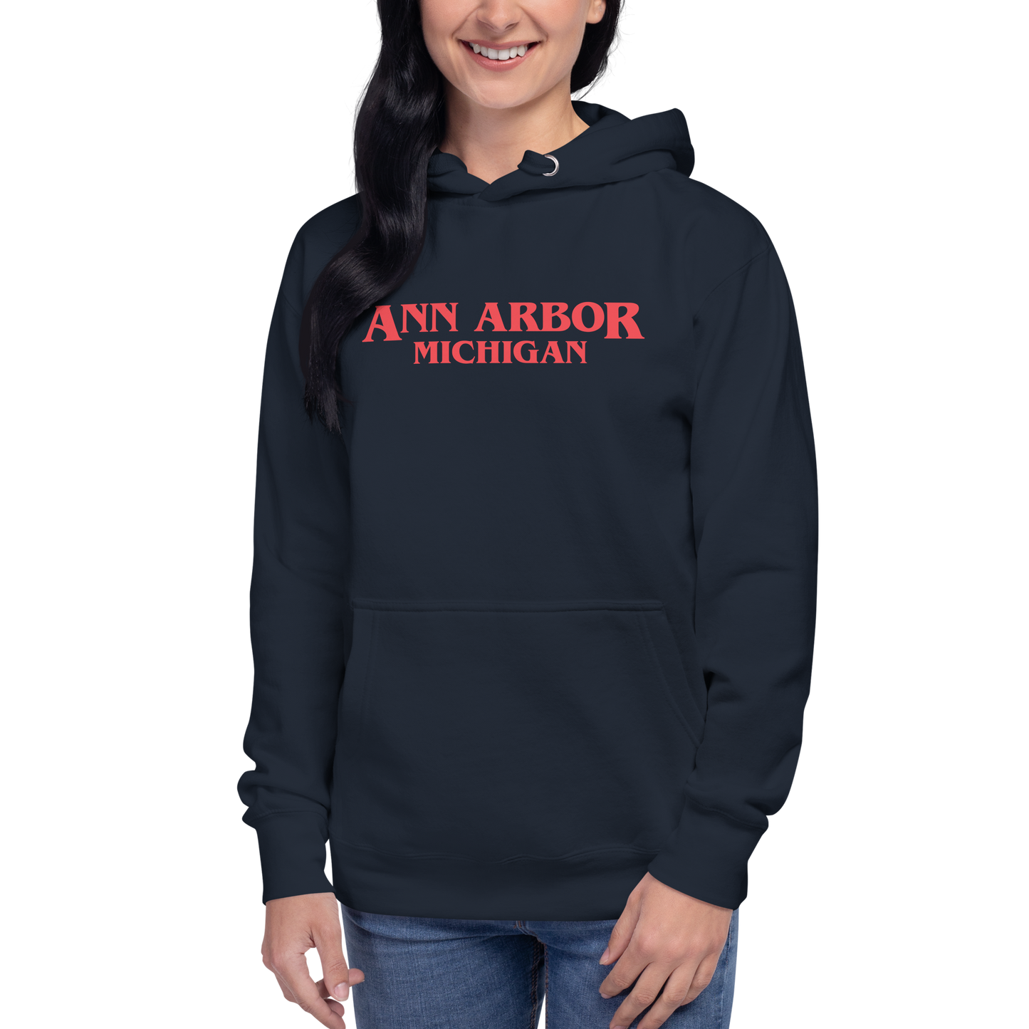 'Ann Arbor Michigan' Unisex Premium Hoodie (1980s Drama Parody)