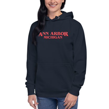 'Ann Arbor Michigan' Unisex Premium Hoodie (1980s Drama Parody)