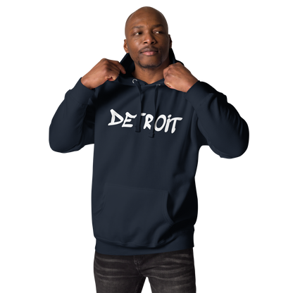 'Detroit' Unisex Premium Hoodie (1980s Hip Hop Font)