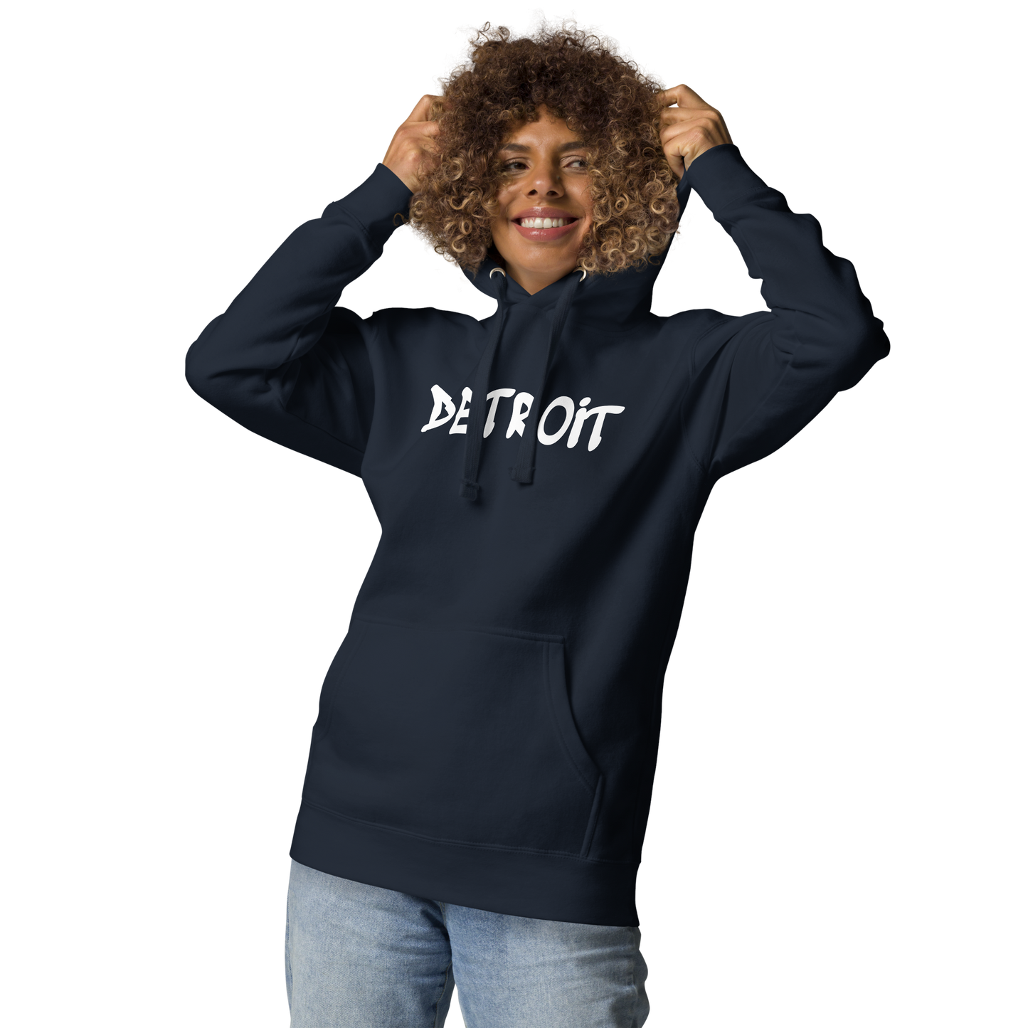 'Detroit' Unisex Premium Hoodie (1980s Hip Hop Font)