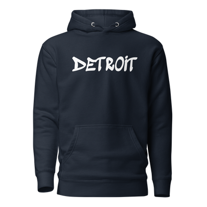 'Detroit' Unisex Premium Hoodie (1980s Hip Hop Font)