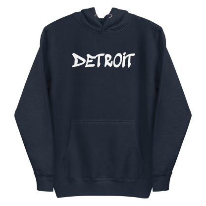 'Detroit' Unisex Premium Hoodie (1980s Hip Hop Font)