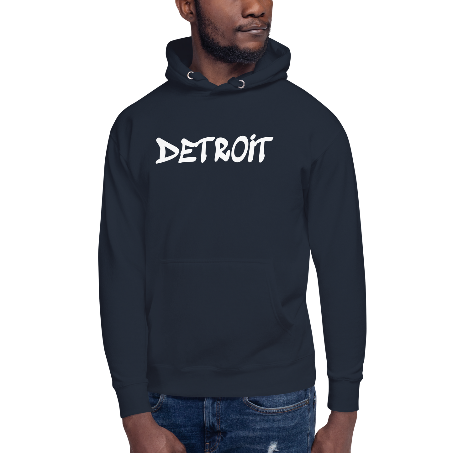 'Detroit' Unisex Premium Hoodie (1980s Hip Hop Font)