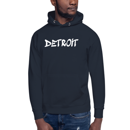 'Detroit' Unisex Premium Hoodie (1980s Hip Hop Font)