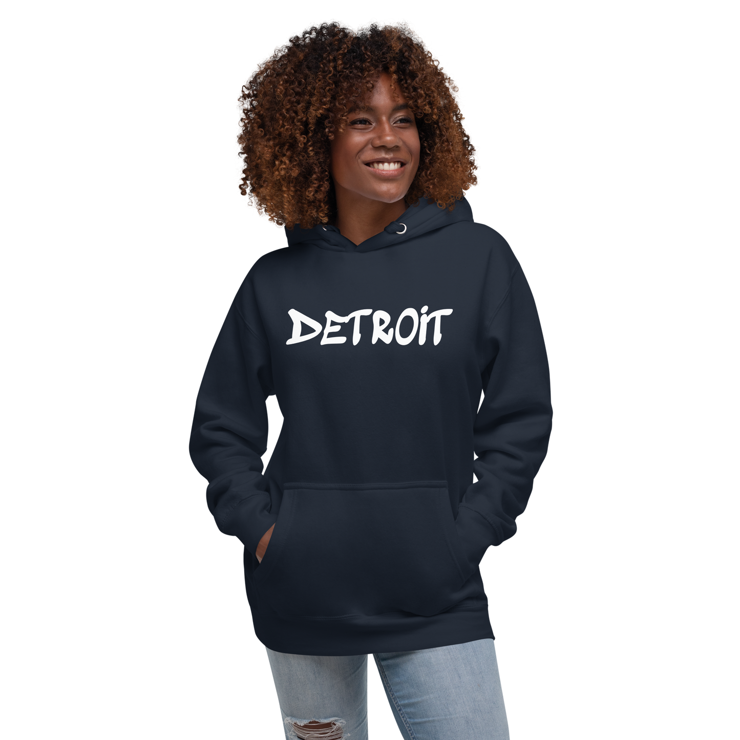 'Detroit' Unisex Premium Hoodie (1980s Hip Hop Font)