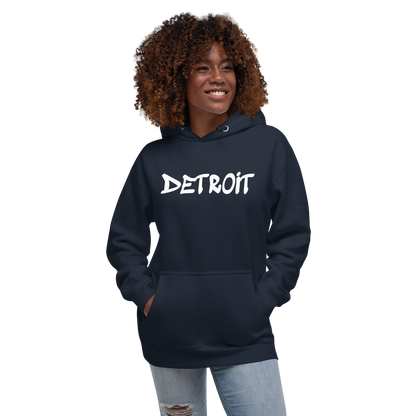 'Detroit' Unisex Premium Hoodie (1980s Hip Hop Font)