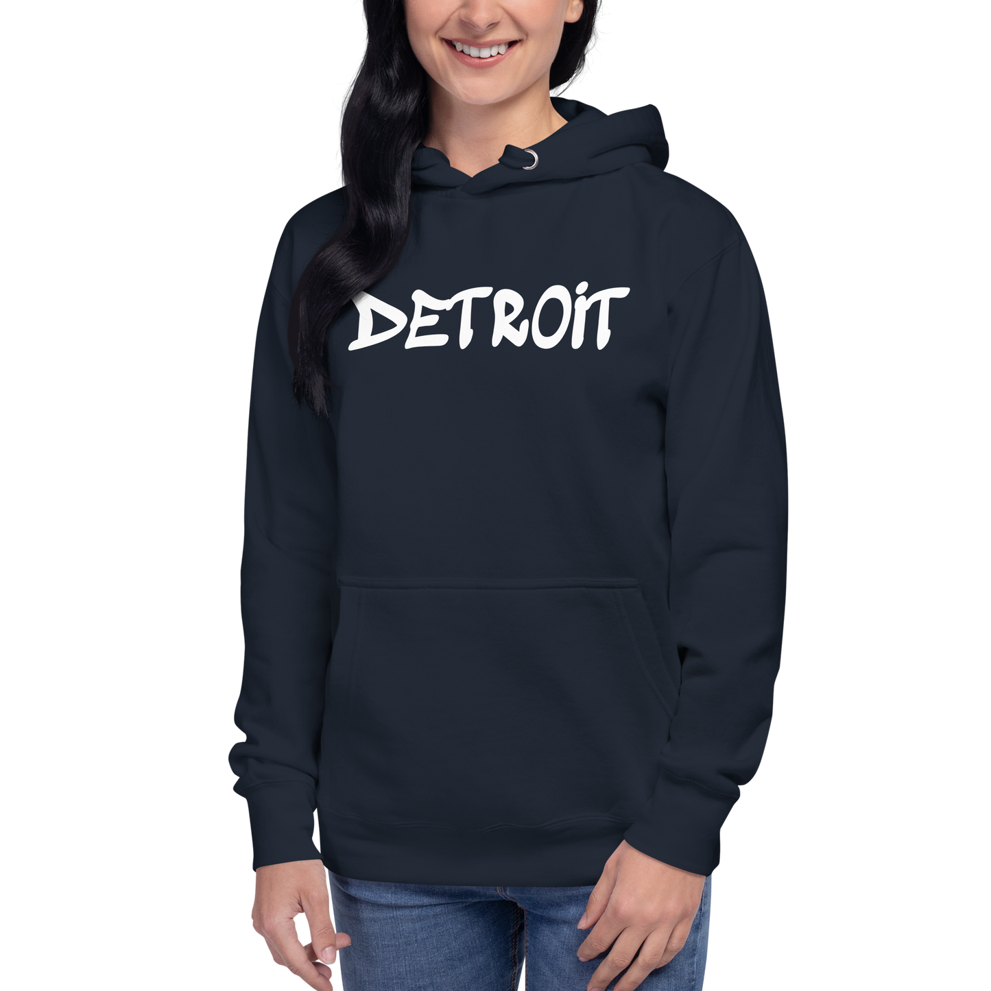 'Detroit' Unisex Premium Hoodie (1980s Hip Hop Font)