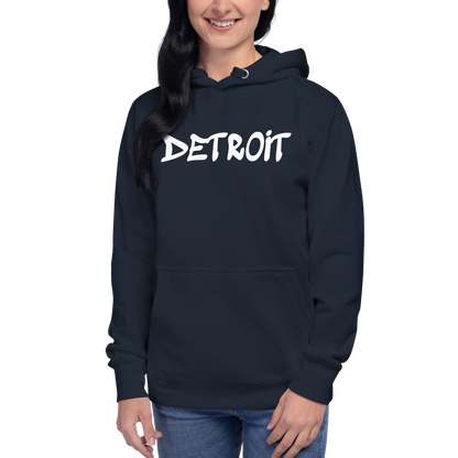 'Detroit' Unisex Premium Hoodie (1980s Hip Hop Font)