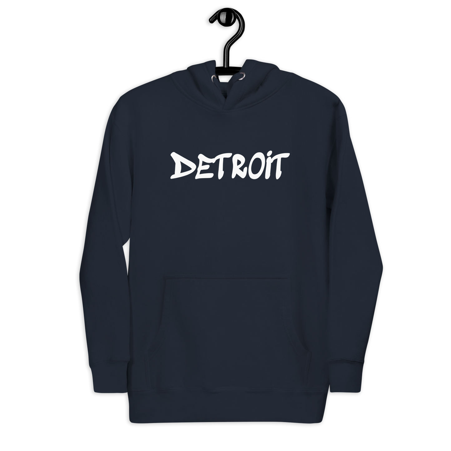 'Detroit' Unisex Premium Hoodie (1980s Hip Hop Font)