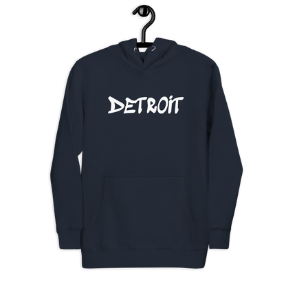 'Detroit' Unisex Premium Hoodie (1980s Hip Hop Font)