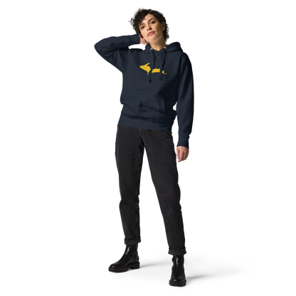 Upper Peninsula Hoodie (w/ Gold UP Outline) | Unisex Premium