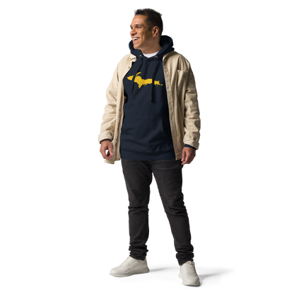 Upper Peninsula Hoodie (w/ Gold UP Outline) | Unisex Premium