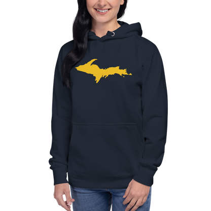 Upper Peninsula Hoodie (w/ Gold UP Outline) | Unisex Premium