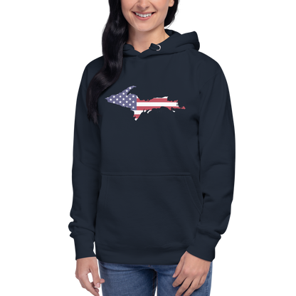 Michigan Upper Peninsula Hoodie (w/ UP USA Flag Outline) | Unisex Premium