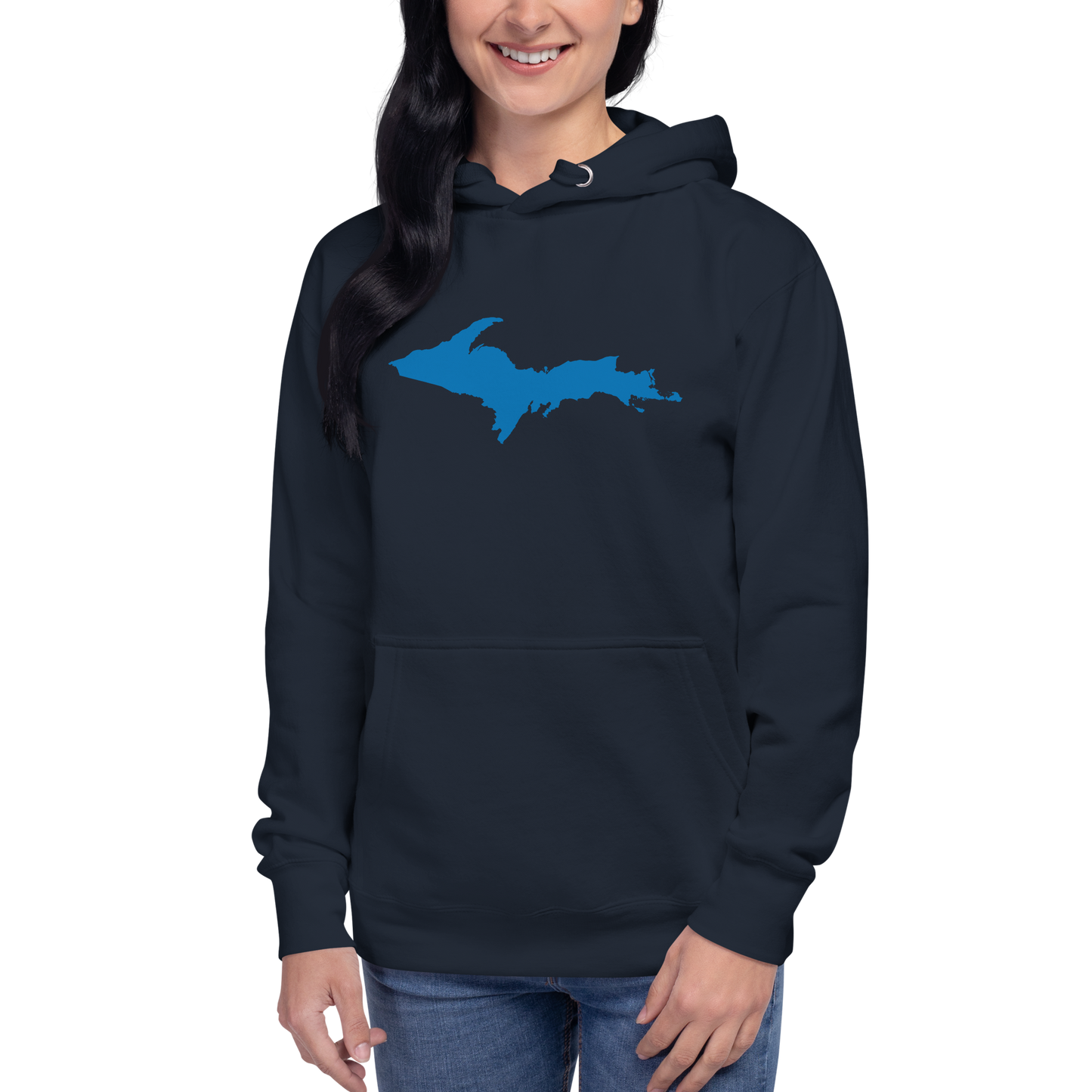 Michigan Upper Peninsula Hoodie (w/ Azure UP Outline) | Unisex Premium