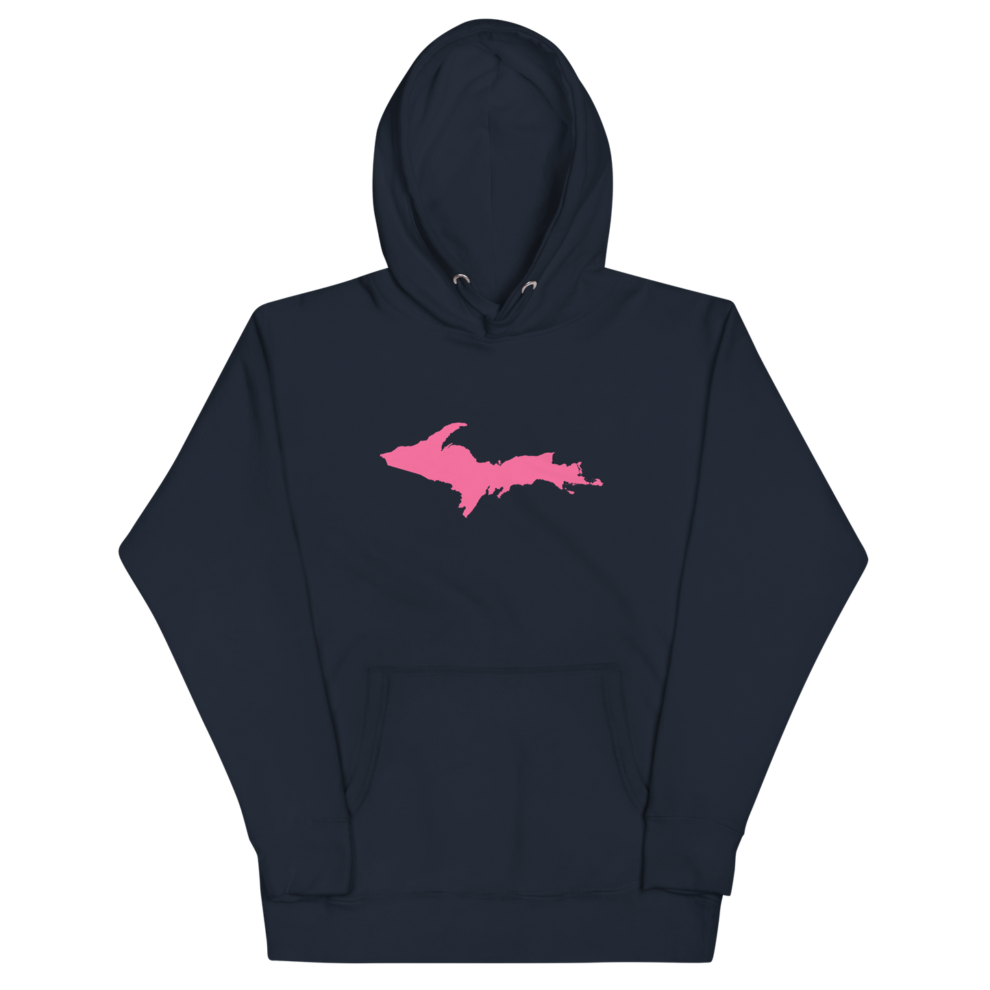 Michigan Upper Peninsula Hoodie (w/ Pink UP Outline) | Unisex Premium