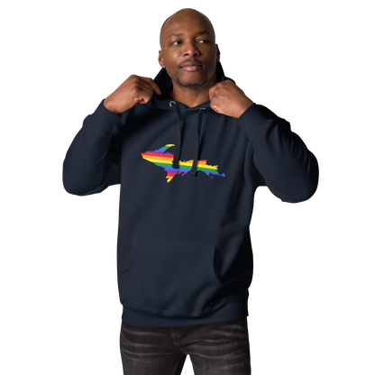 Michigan Upper Peninsula Hoodie (w/ UP Pride Flag Outline) | Unisex Premium