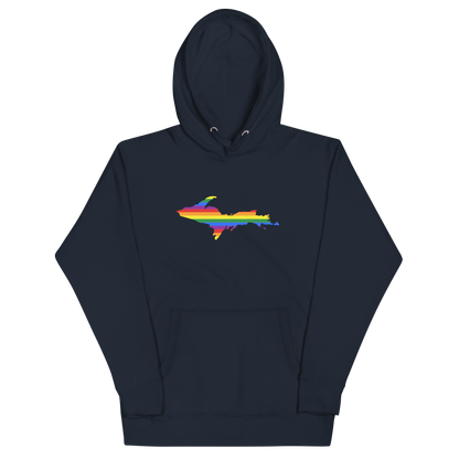 Michigan Upper Peninsula Hoodie (w/ UP Pride Flag Outline) | Unisex Premium