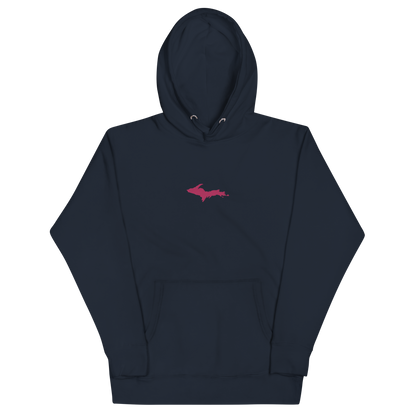 Michigan Upper Peninsula Hoodie (w/ Embroidered Pink UP Outline) | Unisex Premium