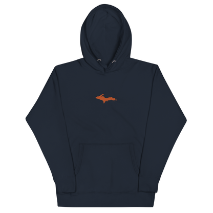 Michigan Upper Peninsula Hoodie (w/ Embroidered Orange UP Outline) | Unisex Premium