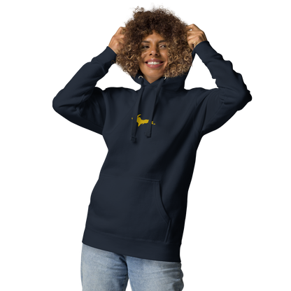 Michigan Upper Peninsula Hoodie (w/ Embroidered Gold UP Outline) | Unisex Premium