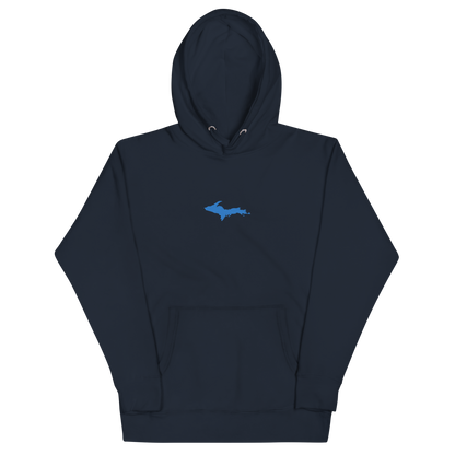 Michigan Upper Peninsula Hoodie (w/ Embroidered Azure UP Outline) | Unisex Premium