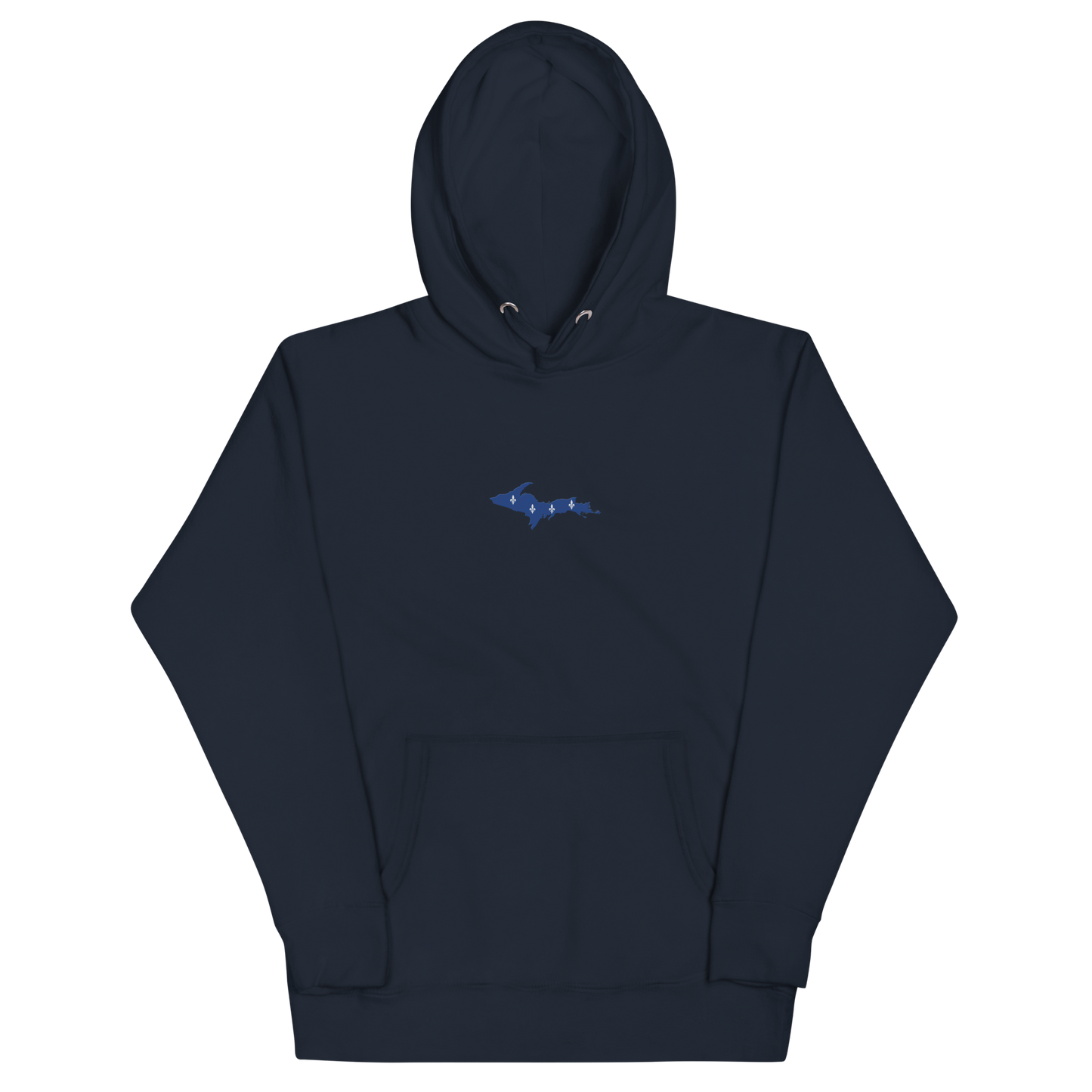 Michigan Upper Peninsula Hoodie (w/ Embroidered UP Quebec Flag Outline) | Unisex Premium