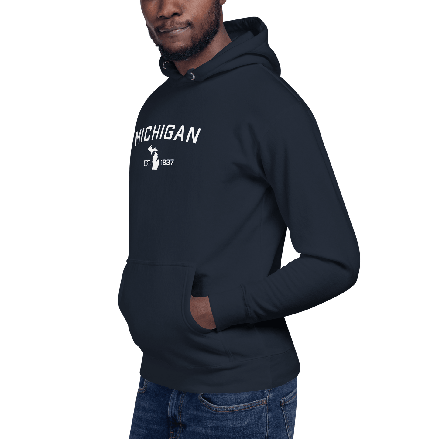 'Michigan EST 1837' Hoodie (w/ Michigan Outline) | Unisex Premium - Circumspice Michigan