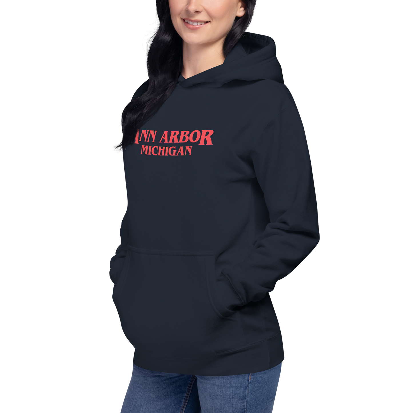 'Ann Arbor Michigan' Unisex Premium Hoodie (1980s Drama Parody)